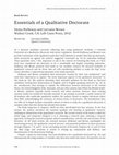 Research paper thumbnail of Essentials of a Qualitative Doctorate