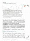 Research paper thumbnail of Indian experience with immunotherapy in sarcoma and gastrointestinal stromal tumors: a retrospective study