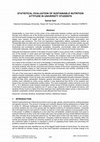 Research paper thumbnail of STATISTICAL EVALUATION OF SUSTAINABLE NUTRITION ATTITUDE IN UNIVERSITY STUDENTS