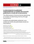 Research paper thumbnail of La efectividad de la publicidad medioambiental: un análisis del recuerdo publicitario a través de la neurociencia