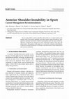 Research paper thumbnail of Anterior Shoulder Instability in Sport