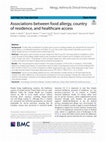 Research paper thumbnail of Associations between food allergy, country of residence, and healthcare access