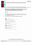 Research paper thumbnail of Meeting the challenges to measurement in an era of accountability, edited by Henry Braun