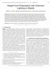 Research paper thumbnail of Height-from-Polarisation with Unknown Lighting or Albedo