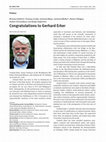 Research paper thumbnail of Congratulations to Gerhard Erker