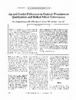 Research paper thumbnail of Age and gender differences in studentsʼ preadmission qualifications and medical school performances