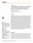 Research paper thumbnail of The Reliability and Validity of Liu´s Self-Report Questionnaire for Screening Putative Pre-Psychotic States (BQSPS) in Adolescents