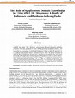 Research paper thumbnail of The Role of Application Domain Knowledge in Using OWL DL Diagrams: A Study of Inference and Problem-Solving Tasks