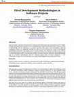 Research paper thumbnail of Fit of Development Methodologies in Software Projects