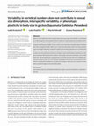 Research paper thumbnail of Variability in vertebral numbers does not contribute to sexual size dimorphism, interspecific variability, or phenotypic plasticity in body size in geckos (Squamata: Gekkota: Paroedura)