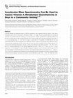 Research paper thumbnail of Accelerator Mass Spectrometry Can Be Used to Assess Vitamin A Metabolism Quantitatively in Boys in a Community Setting