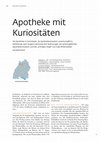 Research paper thumbnail of Apotheke mit Kuriositäten Die Apotheke in Gochsheim, als Apothekenstandort unwirtschaftlich, beherbergt nach langem Leerstand drei Wohnungen, ein vereinsgeführtes Apothekenmuseum und die "schrägen Vögel" von Hajo Rheinstädter