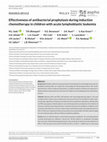 Research paper thumbnail of Effectiveness of Antibacterial Prophylaxis during Induction Chemotherapy in Children with Acute Lymphoblastic Leukemia