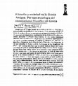 Research paper thumbnail of 1997 Filosofía y Sociedad en la Grecia Antigua. Por una sociología del conocimiento filosófico en Grecia