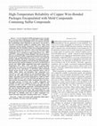 Research paper thumbnail of High-Temperature Reliability of Copper Wire-Bonded Packages Encapsulated with Mold Compounds Containing Sulfur Compounds