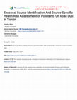 Research paper thumbnail of Seasonal source identification and source-specific health risk assessment of pollutants in road dust