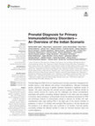 Research paper thumbnail of Prenatal Diagnosis for Primary Immunodeficiency Disorders—An Overview of the Indian Scenario