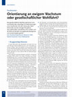 Research paper thumbnail of Orientierung an ewigem Wachstum oder gesellschaftlicher Wohlfahrt?