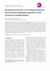 Research paper thumbnail of Microfracture of the Knee: Are The Results Achieved In Clinical Practice Statistically Comparable to Those Presented in Controlled Studies?