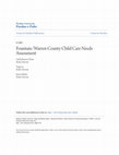 Research paper thumbnail of Fountain/Warren County Child Care Needs Assessment