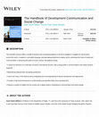 Research paper thumbnail of The Handbook of Development Communication and Social Change