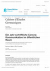 Research paper thumbnail of Ein Jahr schriftliche Corona-Kommunikation im öffentlichen Raum