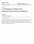 Research paper thumbnail of A methodology for efficient code optimizations and memory management