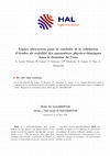 Research paper thumbnail of Lignes directrices pour la conduite et la validation d'études de stabilité des paramètres physico-chimiques dans le domaine de l'eau