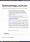 Research paper thumbnail of Profile of Service Use and Barriers to Access among Brazilian Children and Adolescents with Autism Spectrum Disorders