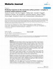 Research paper thumbnail of Antibody responses to the merozoite surface protein-1 complex in cerebral malaria patients in India