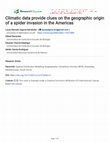 Research paper thumbnail of Climatic data provide clues on the geographic origin of a spider invasion in the Americas