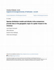 Research paper thumbnail of Species distribution models and climatic niche comparisons provide clues on the geographic origin of a spider invasion in the Americas