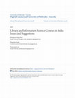 Research paper thumbnail of Library and Information Science Courses in India:Issues and Suggestions