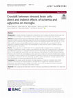 Research paper thumbnail of Crosstalk between stressed brain cells: direct and indirect effects of ischemia and aglycemia on microglia