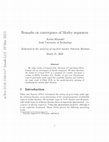 Research paper thumbnail of Remarks on convergence of Morley sequences