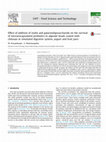 Research paper thumbnail of Effect of addition of inulin and galactooligosaccharide on the survival of microencapsulated probiotics in alginate beads coated with chitosan in simulated digestive system, yogurt and fruit juice