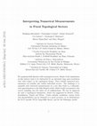 Research paper thumbnail of Interpreting numerical measurements in fixed topological sectors