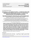 Research paper thumbnail of Endopleura uchi (Huber) Cuatrec, a medicinal plant with potential anti-inflammatory activity: A review of its phytochemistry and biological activities