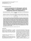 Research paper thumbnail of In vitro development of embryogenic calli and embryogenic stages in suspension cultures of mangosteen (Garcinia mangostana L.)