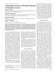 Research paper thumbnail of Antioxidant Activity of Fruits Produced in Northern Greece