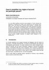 Research paper thumbnail of Faut-il simplifier les règles d’accord du participe passé?