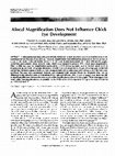 Research paper thumbnail of Afocal Magnification Does Not Influence Chick Eye Development