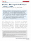 Research paper thumbnail of Prevalence of Convergence Insufficiency in Parkinson's Disease