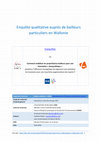 Research paper thumbnail of Enquête qualitative auprès de bailleurs particuliers en Wallonie: Rapport de synthèse