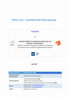 Research paper thumbnail of Policy mix – synthèse des focus groups