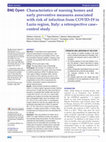 Research paper thumbnail of Characteristics of nursing homes and early preventive measures associated with risk of infection from COVID-19 in Lazio region, Italy: a retrospective case–control study