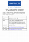 Research paper thumbnail of Ethics in higher education : international and African challenges and opportunities