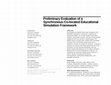 Research paper thumbnail of Preliminary evaluation of a synchronous co-located educational simulation framework