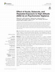 Research paper thumbnail of Effect of Acute, Subacute, and Repeated Exposure to High Altitude (5050 m) on Psychomotor Vigilance