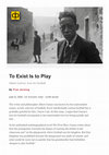 Research paper thumbnail of To exist is to play. Albert Camus' love for football